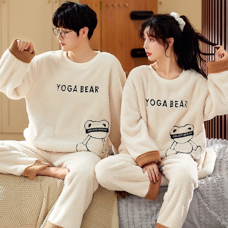 Pyjama polaire assorti pour couple – Ensemble chaud et confortable pour l'hiver – Image 2