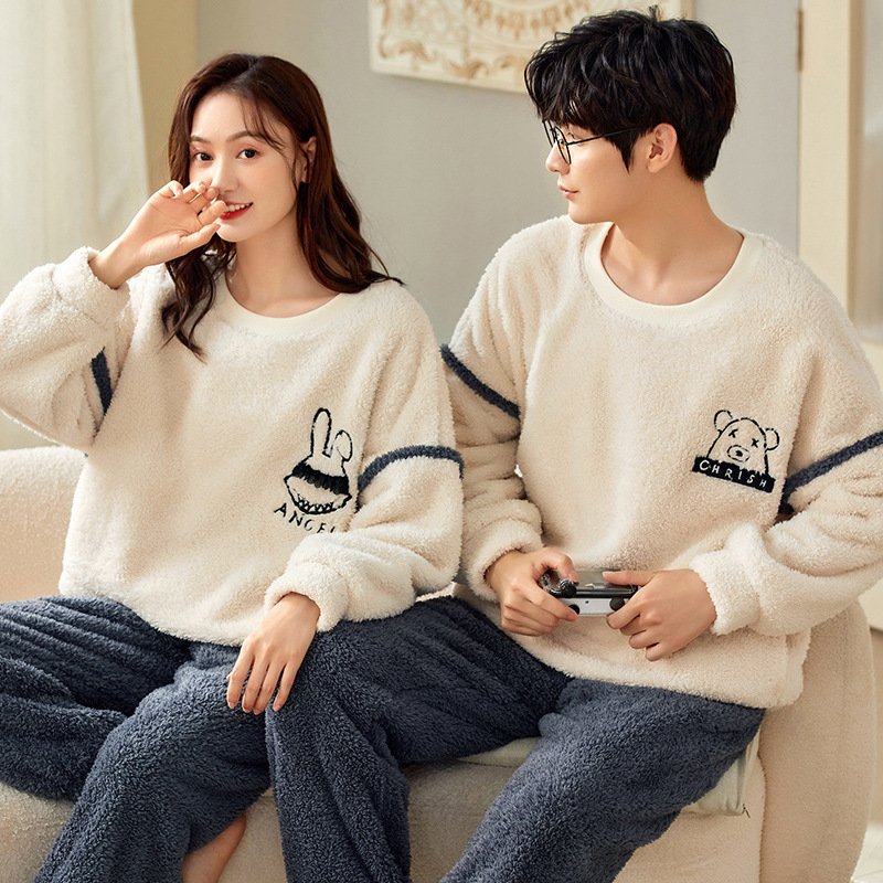 Pyjama polaire assorti pour couple – Ensemble chaud et confortable pour l'hiver – Image 3