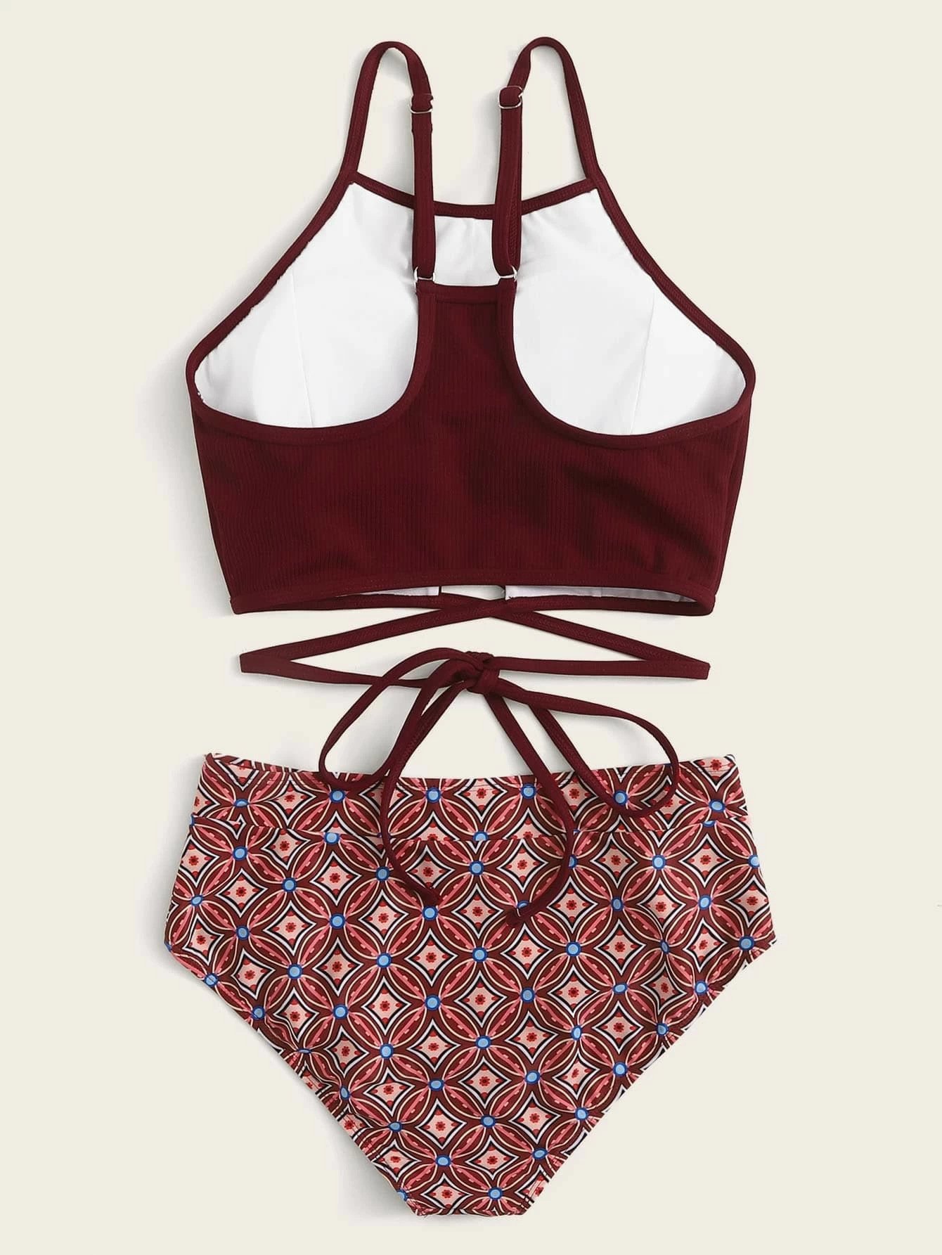 Ensemble de bain 2 pièces taille haute pour femme – Image 2