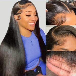 Perruque HD Lace 100 % cheveux humains – Lisse, naturelle et invisible