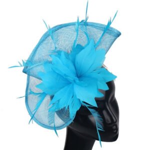 Coiffe en lin faite main en forme d’éventail – Accessoire de tête élégant