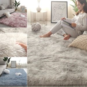 Tapis de Sol Pelucheux moderne pour Chambre et Table Basse